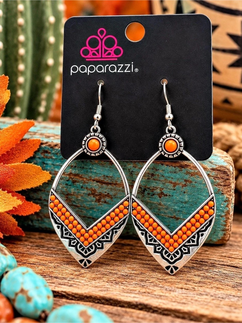 Paparazzi Southwest Walkabout - Orange Earrings